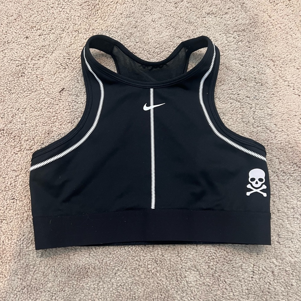 NIKE x SOULCYCLE Dri-Fit High Neck and Mesh Sports Bra Black